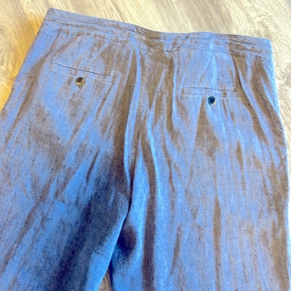 Pendleton Blue Woolen Linen Blend Wide Leg Pants High Rise Lightweight Trousers - Picture 5 of 8